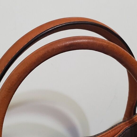 Michael Kors Hamilton bag Satchel Brown Logo Canvas Gold Chain Lock Shoulder - Picture 6 of 12